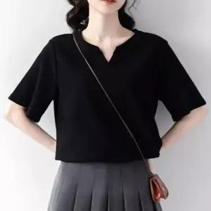 검정색반팔티 기본핏 데일리룩 반소매 무지티