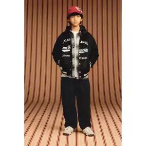 국내배송 ZARA 자라 주니어 키즈 페이크 스웨이드 자수 텍스트 봄버 재킷 블랙 6318760800 1715863