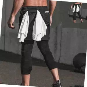 트레이닝팬츠 이중바지 7부레깅스 반바지 스포츠웨어