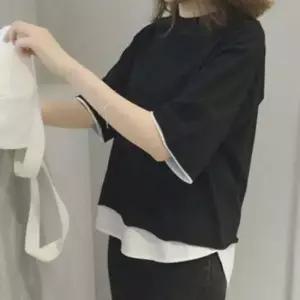 레이어드티 느낌 레이어드 추천 오버핏 반팔티셔츠 꾸안꾸 밑단