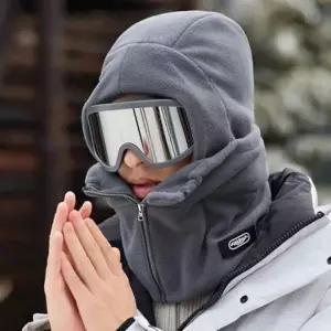 남여공용 겨울 지퍼 후리스 스키 보드 후드 페이스 워머 방한마스크