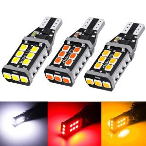 2개 W16W T15 921 LED 12V W2.1x9.5d 캔버스 오류 없음 후진등 자동차 테일 전구 912 백업 램프 15SMD 2835