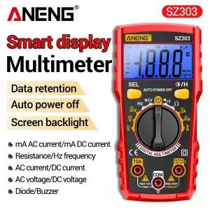 스마트 디지털 멀티 테스터 ANENG SZ303 전문가용 ACDC 전압 전류 전기 데이터 저장 고정밀 검출기