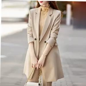 가을자켓 여성 가을 간절기 트렌치 정장 상의 미디 자켓 코트
