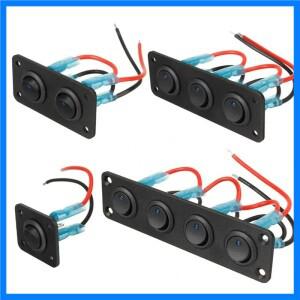 12V 1-4 범용 토글 스위치 패널 USB 자동차 보트 해양 RV 트럭 블루 LED 스타일링 액세서리 마린 로커 스위