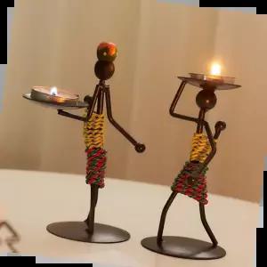 키밍 북유럽 인형 촛대 메탈 인테리어 캔들 홀더