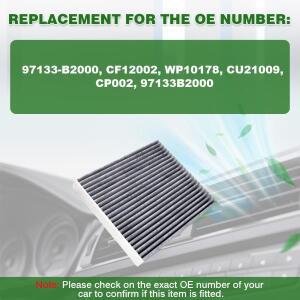 97133-B2000 CF12002 WP10178 CU21009 CP002 기아 쏘울 L4 1.6L 2.0L 2014-2019 EV 전기차용 차량 활성 캐