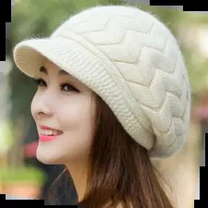 니트기모모자 고급스러운 패턴 따뜻한 털안감 니트 짜임 베레모