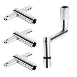 EPUICEK 드럼 4개 세트 표준 스퀘어 스테인리스 키트 튜닝 스틸 모든 회전 고속 1개 범용 튜너 러그 드러머용 3개