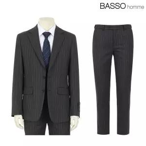 [바쏘옴므] 울 100 슬림핏 투톤 스트라이프 수트(WSY1JT19AWSY1PT19A) 527419
