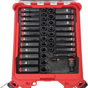 로우 프로파일 밀워키 팩아웃(48-22-8436) 및 3/8인치 쇼크웨이브 임팩트 43피스 소켓 세트(49-66-7009)와