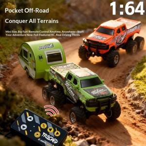 RC카 자동차 오토바이 모형 무선 조정 오프로드 드리프트 미니 포크레인 신제품 1: 64 미니 6륜 합금 픽업