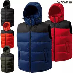 랜더스 배색 후드 방한 헤비 패딩 조끼 LD95W/등산 베스트