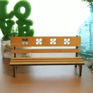 런던 벤치 브라운 미니어처 인테리어 소품 장식 (KYR-W80E3B0)