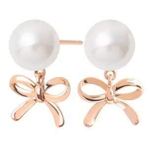 에블린 14K 골드필드 핀 리본 진주 결혼식 혼주 스터드 귀걸이