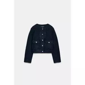 [국내발송] ZARA 여성 부클 재킷 - 네이비 452630
