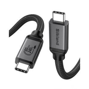 Thunderbolt 5 케이블 5FT, 80Gbps 데이터 케이블, 240W PD3.1, 16K/듀얼 8K 디스플레이용 120Gbps, 4, Pro, 17, SSD와 호환되는 땋은 USB C 비디오