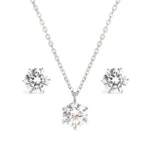 18K 심플 프롱셋팅 7.5mm 큐빅 주얼리세트 NPS30128