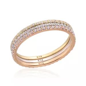 18K 슬림 1.0mm 큐빅 올밴드 실반지 3종 세트 NPR29755