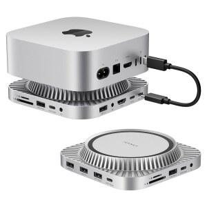 이반키 13-in-1 Mac 미니 M4 도크, M.2 NVMe SSD 인클로저가 장착된 울트라 도킹 스테이션 스탠드, 및 Pro용 4K@120Hz HDMI 허브(2024), 10Gbps USB, SD/TE, 오디오 포트 *2, 20W PD 전원 어댑터 *1