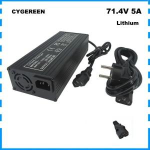 71.4V 5A 10A 리튬이온 17S 배터리 고속 충전기 61.2V 62.9V 40AH 50AH 리튬 충전기 3핀 IEC 220V 입력