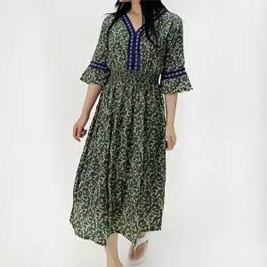 꽃무늬 휴양지 추천 패턴 원피스 (KYR-WFGSLPZ)