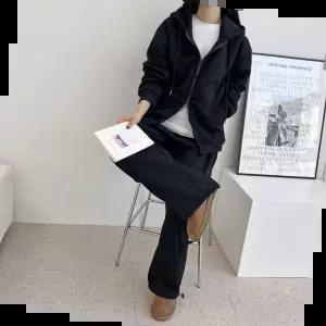 일자바지세트 GBB 기모후드집업 와이드팬츠세트-양털 HF770W-HF287W