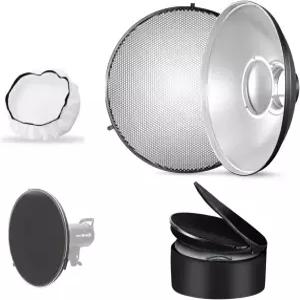 고독스 165인치42cm 실버 뷰티 접시 허니콤 리플렉터 AD600BM SK400IIV 및 스트로브 모노라이트용 MS300V