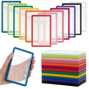 AmazingSpark 35pt 등급 카드용 범퍼 가드 12개, 5.4 x 3.4 인치 실리콘 Psa 슬랩 프로텍터 케이스 슬리브, 멋진 핏과 충격 흡수 엣지 보호 팩(멀티컬러)