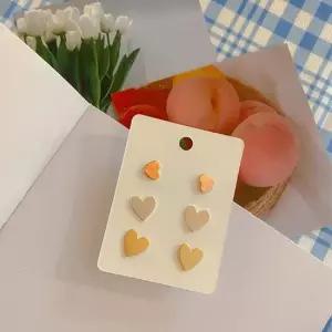 심플 기본 스타일 하트 모양 액세서리 패션귀걸이 귀걸이모음 귀찌 귀걸이세트