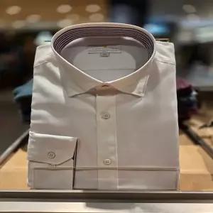 [카운테스마라] 텐셀 솔리드 카라배색 스냅버튼 슬림핏 긴팔셔츠A4