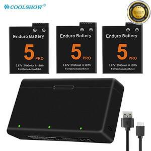오즈모 액션 5 프로용 배터리 충전식 2100mAh 3 4 카메라 사진 액세서리용