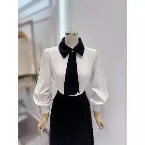 [갤러리아] [ab.f.z]블랙 타이 카라 블라우스(ATA2HB02D)