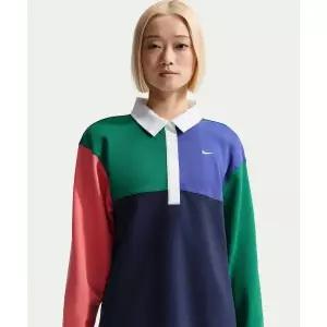 [나이키]IF0358-365 스포츠웨어 오버사이즈 긴소매 폴로 W - 말라카이트 미드나이트 네이비 씨 코랄 화이