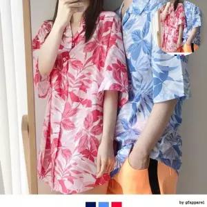 린넨셔츠 플라워 커플룩 썸머 커플시밀러룩 하와이안셔 3colors
