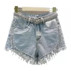 여성숏팬츠 나일론 재즈 반바지 댄스복 포켓 스팽클 핫팬츠 수술 바지 데일리