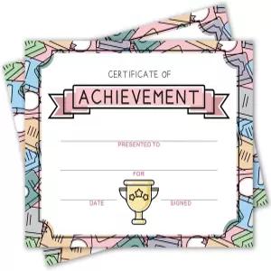 수상 인증서 - 학생 공로 학교 졸업식 유치원 수료증 25개 (BB06)