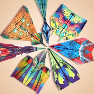 종이 비행기 책, 다채로운 장난감, 설명서 포함, 창의적인 종이 비행기 활동 책, 어린이, 소년, 소녀, 성인