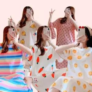 원피스 IC679771 롱 추천 여름 반팔 꾸안꾸 잠옷 면 임산부 파