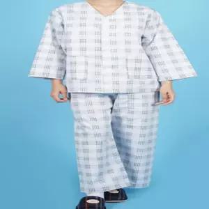 [로지프로] 체크형 환자복 녹색 남자가운 병원복 병원입원복