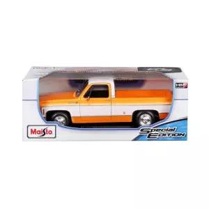 마이스토 장식용 1:18 축소 자동차 - 1974 쉐보레 C10 샤이엔 슈퍼(오렌지) 장난감 선물
