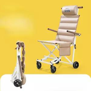 접이식 의자 바퀴달린 스틸프레임 등받이 헤드레스트 팔걸이 푹신한 보조이동식 휴대용