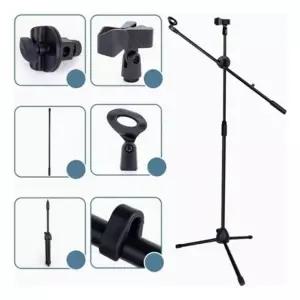 (타입 블랙 2단)마이크 스탠드 거치대 2단 삼각대 받침대 조절