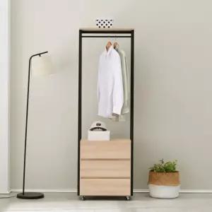 가구산책 메이플 3단 서랍장 이동식 틈새 옷장 행거서랍장 행거수납장