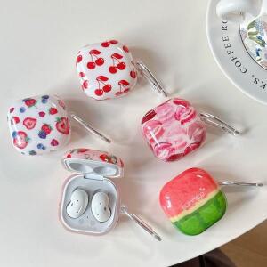 삼성 갤럭시 버즈 2 프로 무선 블루투스 이어폰 케이스용 과일 체리 립스 케이스, 버즈 FE 라이브용 소프트