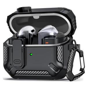 삼성 갤럭시 버즈 3 프로 버즈3 버즈 3 FE 보호 케이스 충격 방지 훅이 있는 보안 잠금 이어폰 커버