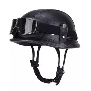 헬멧 오토바이 반모 할리 가벼운 검은색 하드 사계절 바이크 반모헬멧 고글