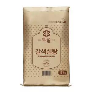 백설 갈색 설탕 흑설탕 대용량 홈베이킹 요리 15kg 백설 갈색 설탕 15kg MNA