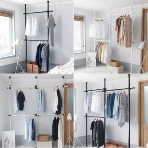 25파이 기둥식 행거옷걸이걸이대 걸이보관대 1단이동식 행거 튼튼한 스텐 공간 고정식 모음