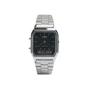 카시오 클래식 듀얼타임 메탈시계 AQ-230A-1DMQ